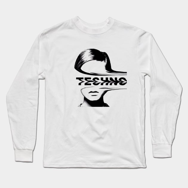 Techno Music Long Sleeve T-Shirt by Ferrazi